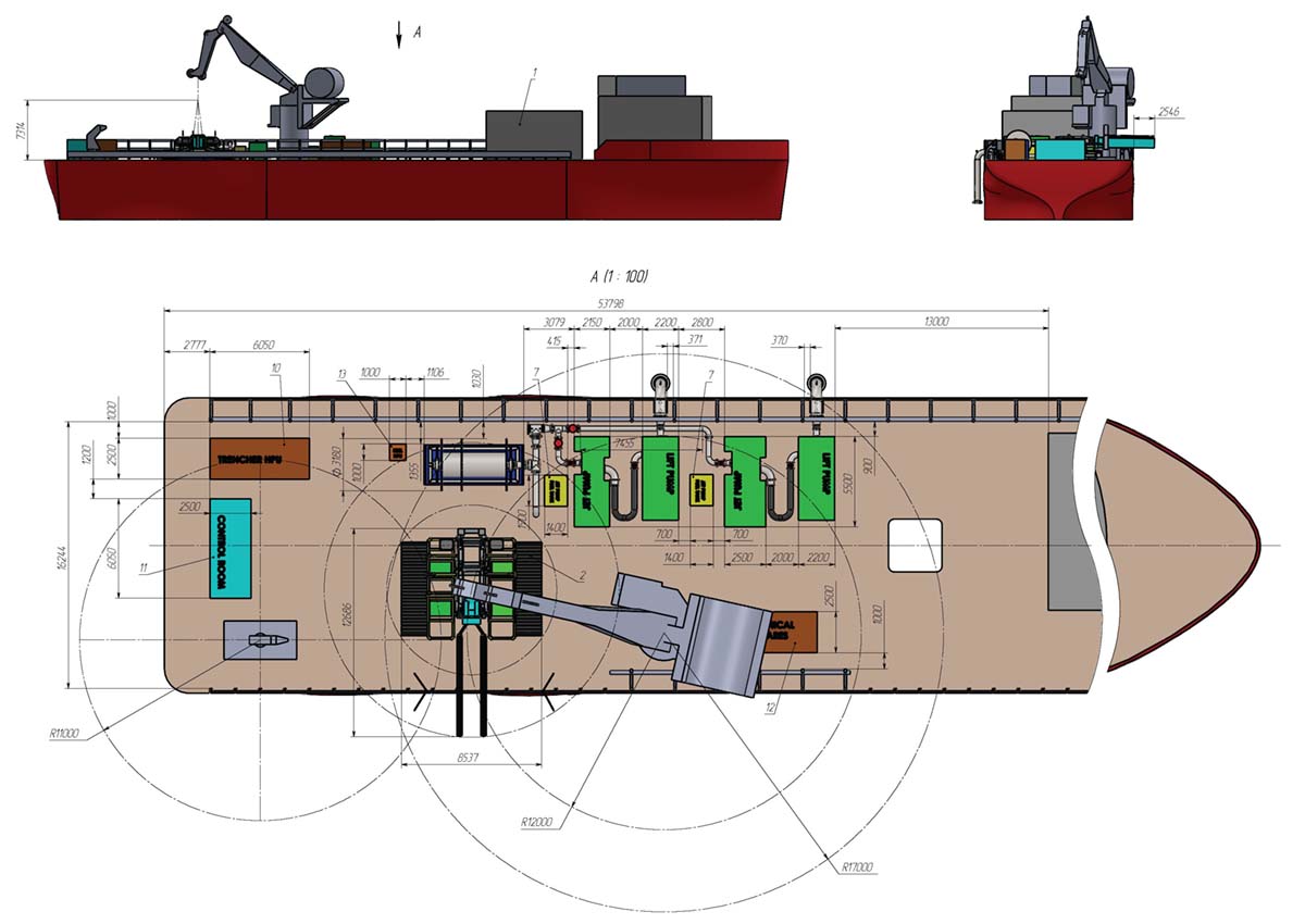 Typical Trenching Spread Vessel Layout Planning