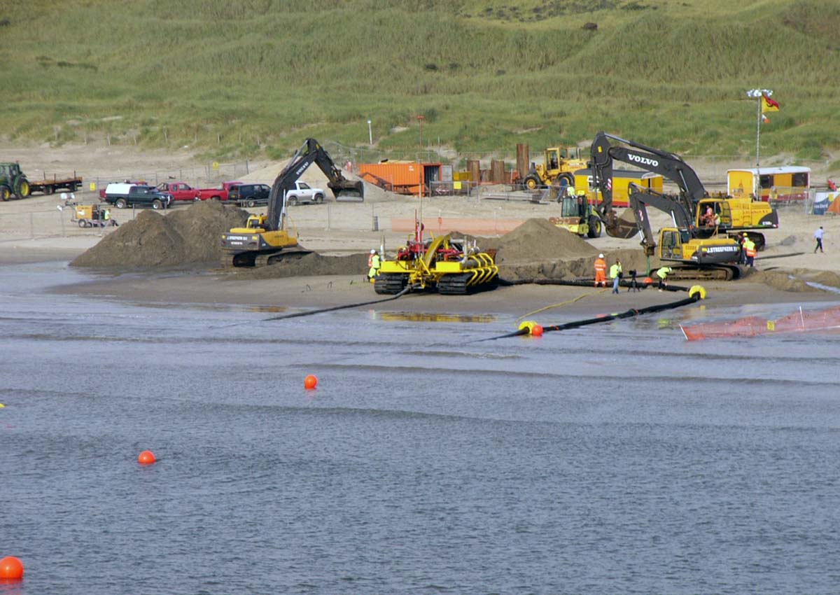 Typical Shore Crossing with Trenching From Above the Water Line